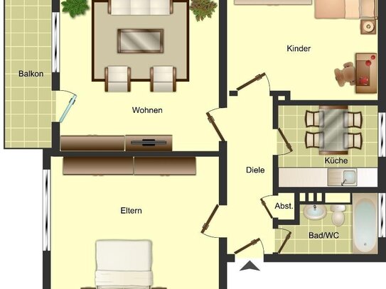 schöne 3 Zimmerwohnung frei zur Besichtigung ab 1.2.25