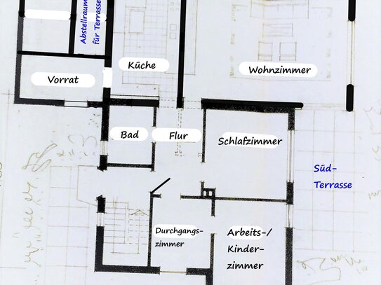 gepfl. grosse 3,5 Zi. EG-Whg (100m2) mit 2 Terrassen und Garten