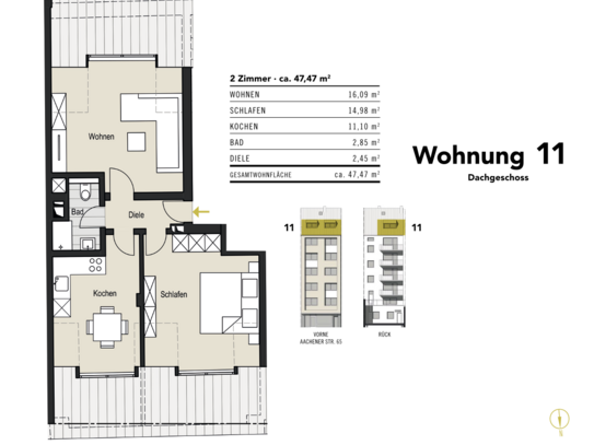 Modernes Wohnen im Herzen von Köln: Frisch sanierte Wohnung in der Aachener Straße - WE11