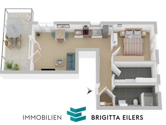 NEUBAU: Modernes Penthouse mit 2 Zimmern, Dachterrasse und Duschbad