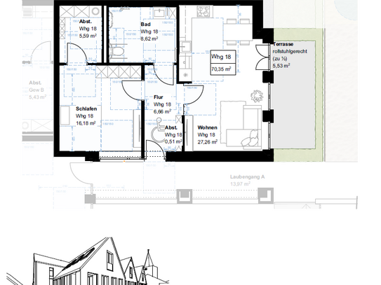 Rollstuhlgerechte Neubauwohnung im Zentrum von Emsbüren (WHG 18)