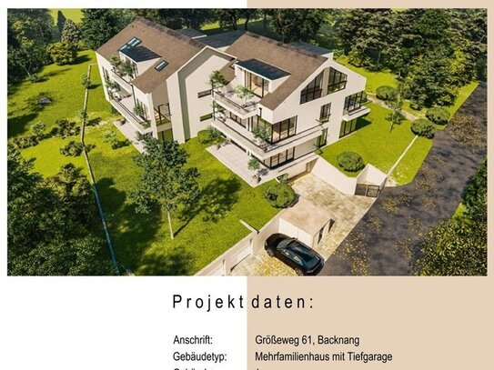 Kapitalanleger aufgepasst! Neubau 2,5-Zi-WHG in Größeweg, Backnang Beste Lage, tolle Architektur