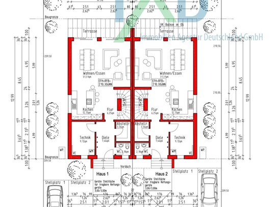 Ruhig gelegene Neubau Doppelhaushälfte mit 175m² Wohnfläche in Neudenau-Herbolzheim