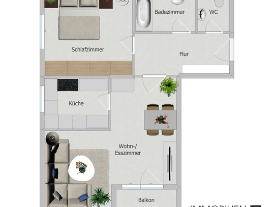 Großzügig und optimal geschnitten! Hübsche 2-Zimmer-Wohnung in Regensburg-Reinhausen nähe Alex-Center