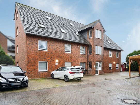 Niederzier: Moderne Maisonettewohnung mit 2 Zimmern, Balkon, Stellplatz und herrlichem Feldblick