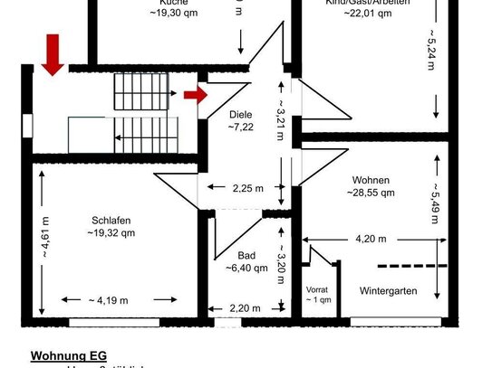 KO-Metternich, Trierer Str., EG, 3 Zimmer, Küche, Diele, Bad, große Garage