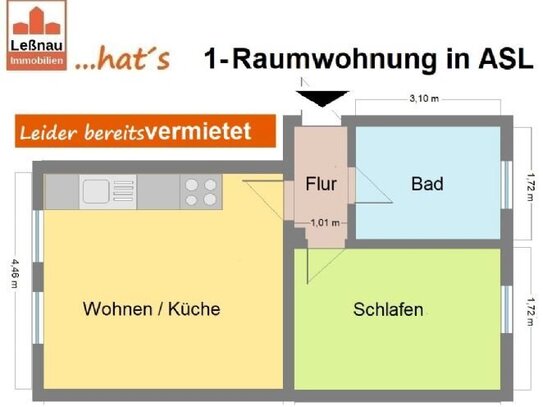 Helle 2-Zimmer-Wohnung sucht nette Seniorin