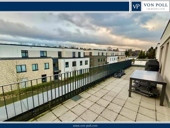 Neuwertiges Penthouse mit großer Dachterrasse am bunten Garten