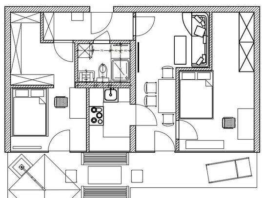 Gepflegte möblierte 3-Zimmer-Wohnung mit Balkon und guter Verkehrsanbindung