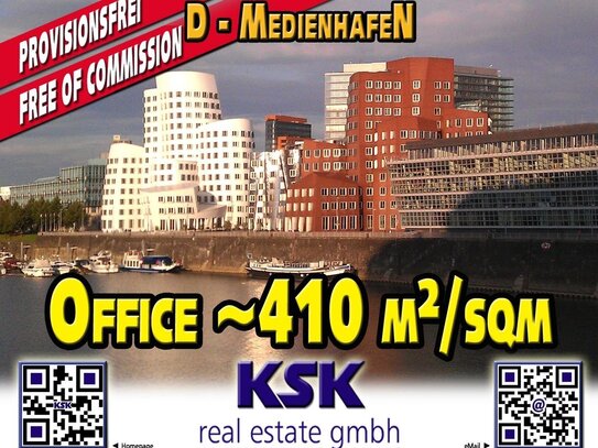 Moderne Büroflächen im Medienhafen ~410 m²/sqm Modern office space in the Media Harbor