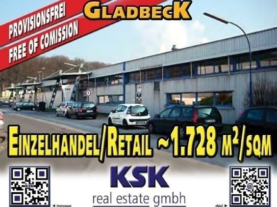 Einzelhandel mit Lagerfläche ~1.728 m²/sqm Retail with storage space