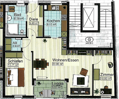 schöne 3-Zimmer Wohnung in Neu-Ulm zu vermieten