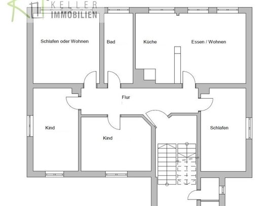 ERSTBEZUG NACH UMBAU! Langenhessen, 5-R-Etagenwohnung mit Gemeinschaftsgarten