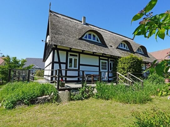 Reetgedecktes Ferienhaus mit 4 Wohneinheiten am Nepperminer See