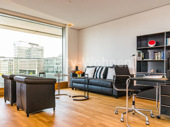 Möblierte Neubauwohnung mit Blick auf die Elbphilharmonie in Hamburg-Hafen-City