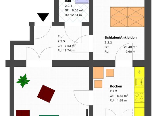 ERSTBEZUG - geräumige 2-Raum Altbauwohnung mit Loggia