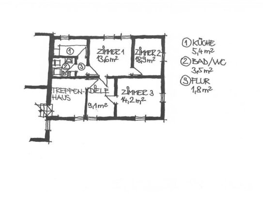 Kleine aber feine 3-Raumwohnung im Zentrum