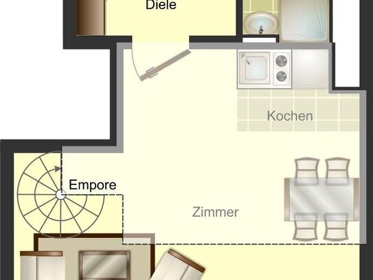 1-Zimmer Apartment in Hiltrup