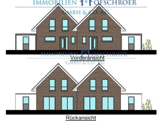 K 404 - MODERN-STILVOLL-ZEITLOS: Neubau einer Doppelhaushälfte mit Carport und Geräteraum im Neubaugebiet von Wettrup!