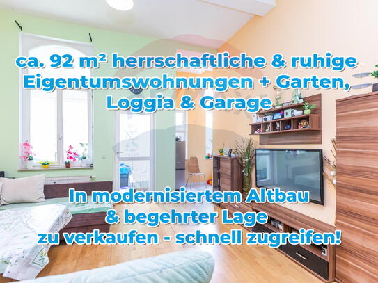 Herrschaftliche ca. 92 m² 4-Raum-Wohnung in ruhiger Lage mit Garage & Gartenanteil