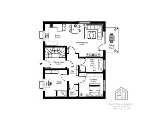 F&D | 3,5-Zimmer-EG-Wohnung mit herrlichem Ausblick - Neubau - schlüsselfertig