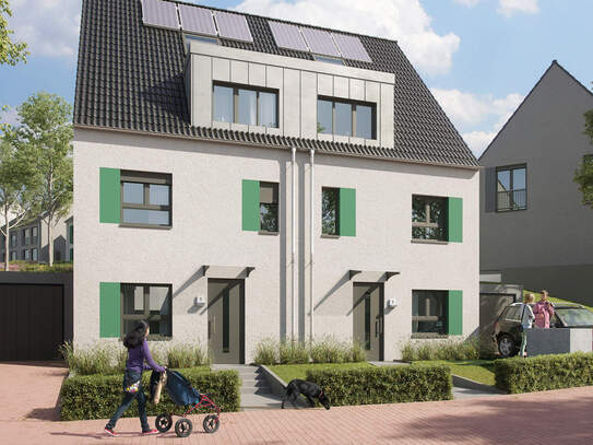 Energieeffizientes Doppelhaus mit Wärmepumpe, Keller und Garage