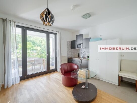 IMMOBERLIN.DE - Top-Citylage! Moderne Erdgeschosswohnung mit ruhiger Terrasse