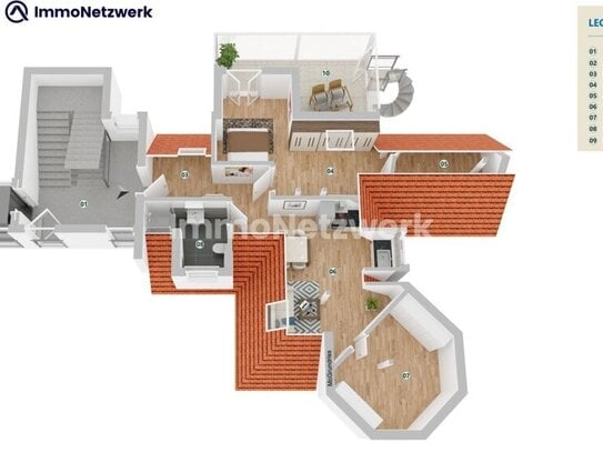 **außergewöhnliche, hochwertige DG Wohnung mit Aufzug & Dachterrasse in historischer Jugendstilvilla**