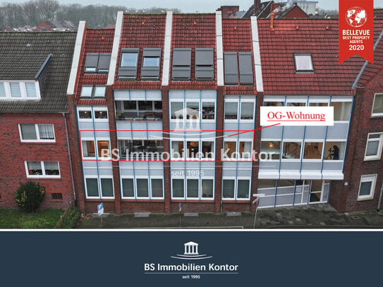 Stadtmitte! OG-Wohnung mit Balkon in zentraler Innenstadtlage von Emden!