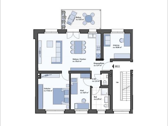 Aachen-Hörn: Exklusive ETW - Erstbezug - ca. 93 m² - gr. Balkon - in kernsaniertem 6- Familienhaus