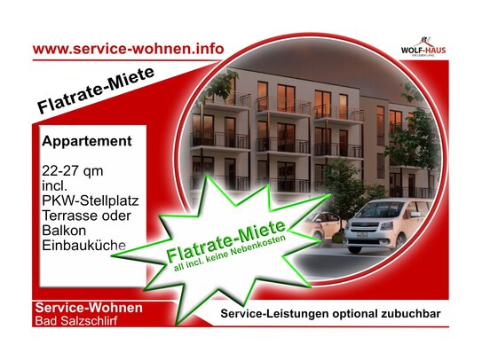 MIETE ab Mitte 2025 SERVICE-WOHNEN Bad Salzschlirf Seniorenwohnungen Seniorenappartements nähe Fulda