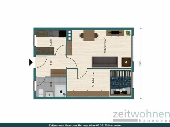 Mittelfeld, günstige 2 Zimmer Wohnung, Nähe Messegelände