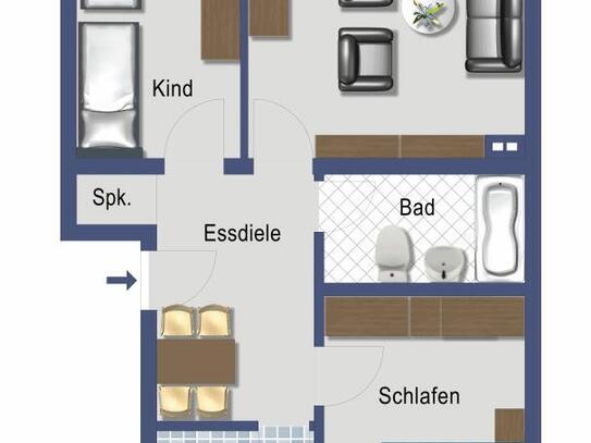 Vermietete und sanierte Eigentumswohnung zur Kapitalanlage mit Balkon - provisionsfrei