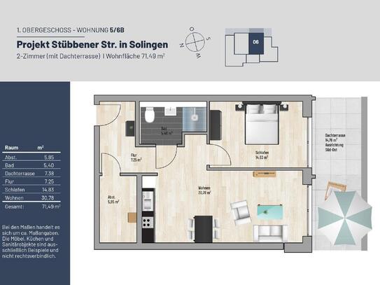 RESERVIERT // 71 m² 2-Z. // Exklusive Dachterrassen Wohnung