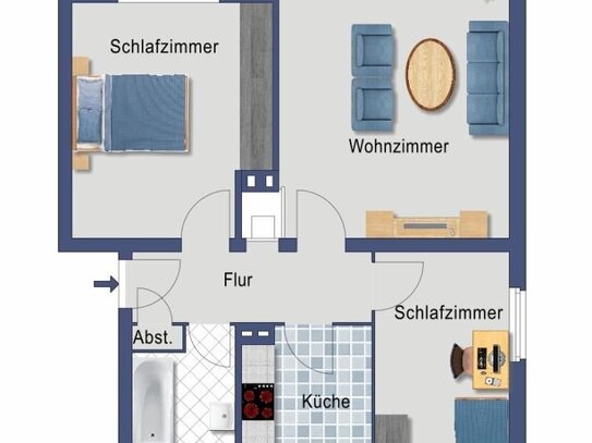 Sonnige 3,5- Raum- ETW mit Balkon zur Kapitalanlge im beliebten D- Holthausen ! Provisionsfrei !