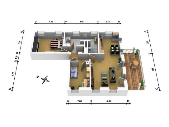 Schöne 3 Raumwohnung im Neubauobjekt zu vermieten