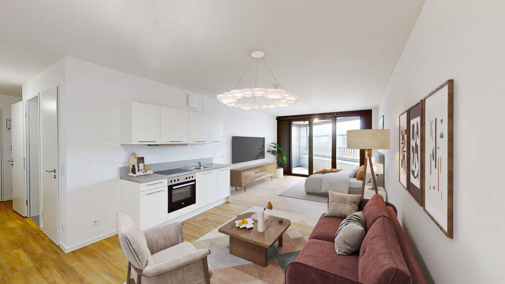 Spring Tower Vibes - Helles 2-Zimmer-Apartment mit Loggia mitten in der EuropaCity - Photo 1