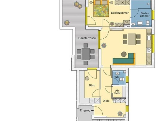 MOOSEDER Neubauwohnung mit Wohlfühlatmosphäre: 2,5 Zimmer Wohnung mit Büro und Dachterrasse | B1.6