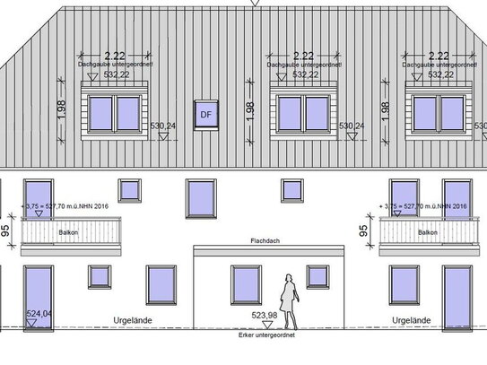 Genehmigung für 2 MFH - ca. 1000 m² WFL