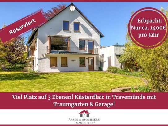 Reserviert: Viel Platz auf 3 Ebenen! Küstenflair in Travemünde mit Traumgarten & Garage!