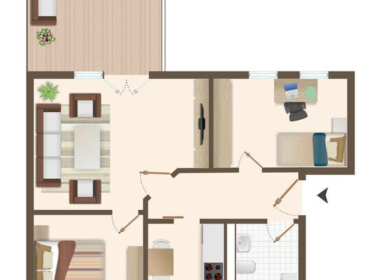 Zur Eigennutzung! Baujahr 2018: 2,5-Zimmerwohnung mit Fußbodenheizung, S/W-Dachterrasse, Wannenbad