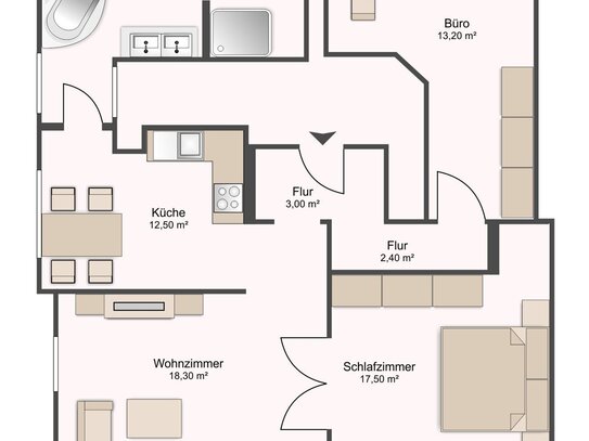 Schöne, helle, moderne 3-Zimmer-Wohnung in Büsnau