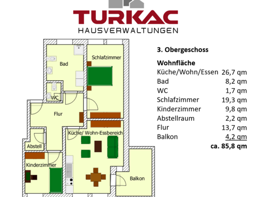 Biedenkopf-Zentrum - 3 ZKB Alters- und Behindertengerechte Ausstattung