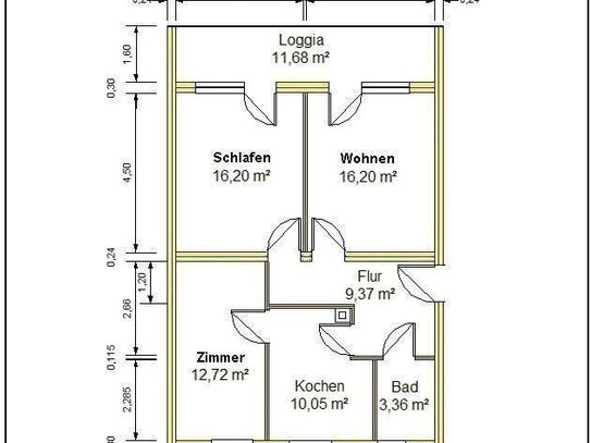 3 Zimmer Wohnung mit großer Süd-Loggia - nur an 2 Erwachsene, ältere Personen zu vermieten.