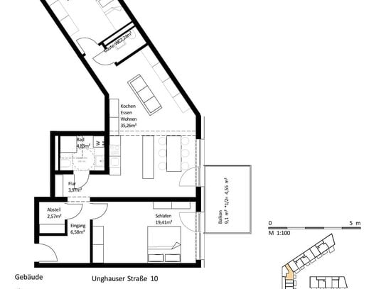 97 m² 3-Zi.-Whg. mit Balkon im Zentrum von Burghausen zum Kauf: EH40-QNG: 5% AfA + 5% Sonder-AfA & 150.000 € KfW-Kredit