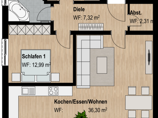 Moderne 3-Zimmer-Neubauwohnung im Erdgeschoss