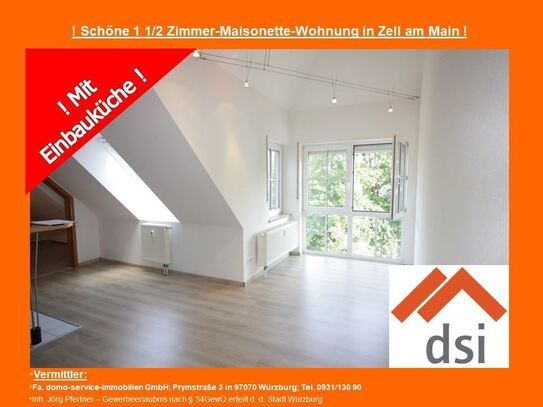 ! Schöne 1 1/2-Zimmer-Maisonette Wohnung in Zell am Main !