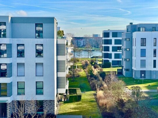 Moderne ruhige 3-Zimmer-Wohnung mit Einbauküche, Balkon und Rheinblick in Ludwigshafen Süd