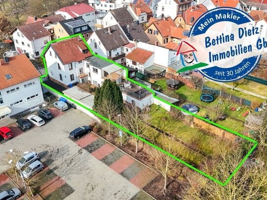 DIETZ: 3-Familienhaus + 50 m² Werkstattraum+Büro im EG auf schönem Gartengrundstück in Groß-Zimmern!