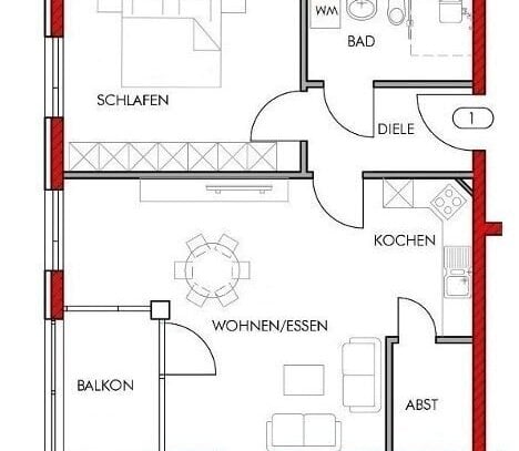 Moderne 2-Zimmer-Wohnung im AWO Lebenszentrum: Ideal für alle Generationen mit Zugang zu Pflege, Kita und Gemeinschafts…